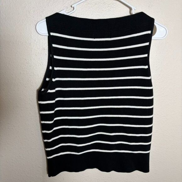 Banana Republic Tank Top Women's Medium Knit Striped Sleeveless Boxy Sweater - Picture 4 of 8